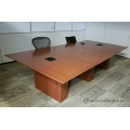 120" Medium Maple Boardroom Meeting Table w/ Power Connectivity